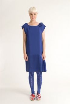 SS12 CREPE BACKED SATIN IVY DRESS -PURPLE - Other Image